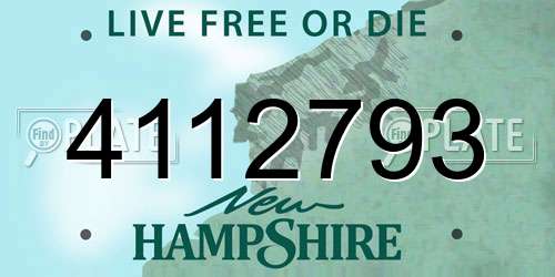 4112793 New Hampshire License Plate
