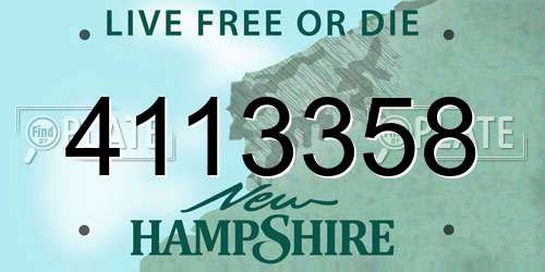 4113358 New Hampshire License Plate