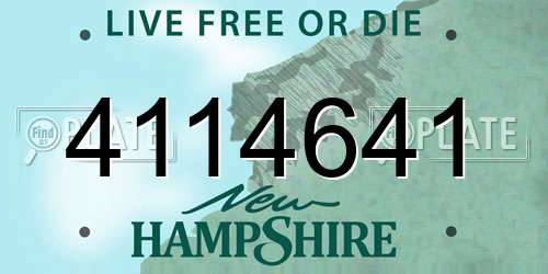 4114641 New Hampshire License Plate
