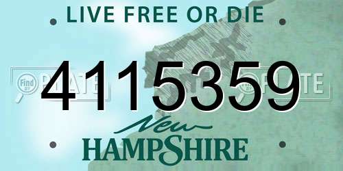 4115359 New Hampshire License Plate