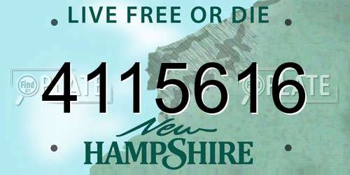 4115616 New Hampshire License Plate