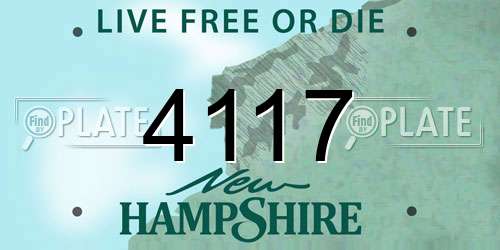 4117 New Hampshire License Plate