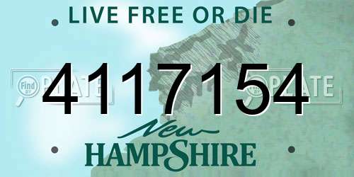 4117154 New Hampshire License Plate