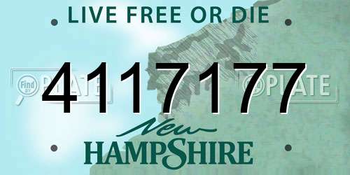 4117177 New Hampshire License Plate
