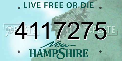 4117275 New Hampshire License Plate