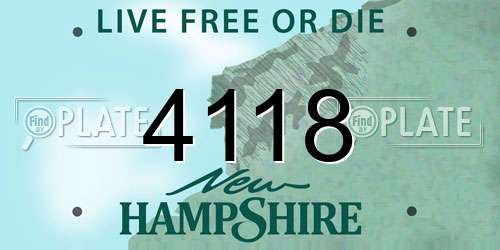 4118 New Hampshire License Plate