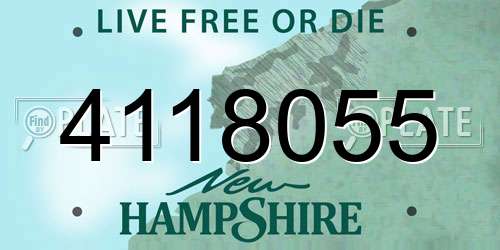4118055 New Hampshire License Plate