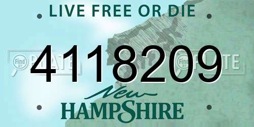 4118209 New Hampshire License Plate
