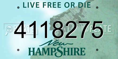 4118275 New Hampshire License Plate
