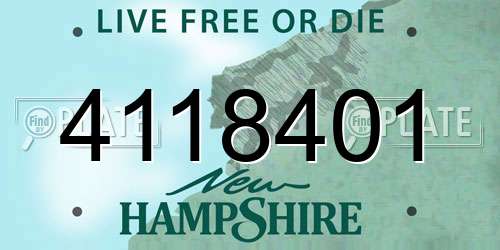 4118401 New Hampshire License Plate