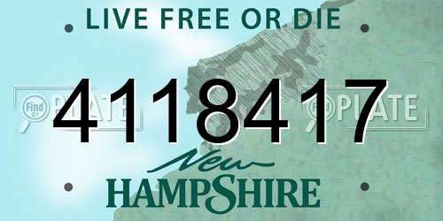 4118417 New Hampshire License Plate