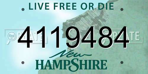 4119484 New Hampshire License Plate