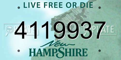 4119937 New Hampshire License Plate