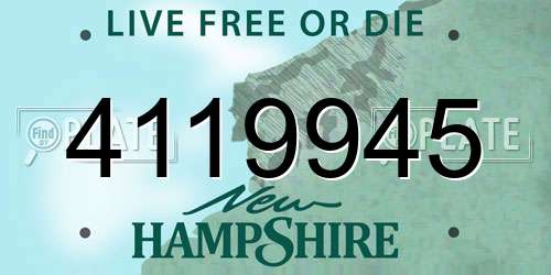 4119945 New Hampshire License Plate