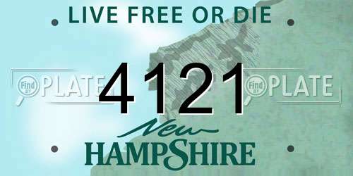 4121 New Hampshire License Plate