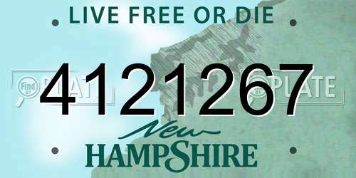 4121267 New Hampshire License Plate