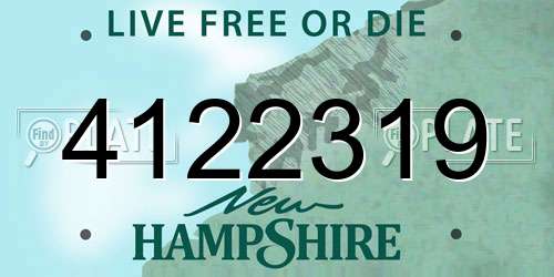 4122319 New Hampshire License Plate