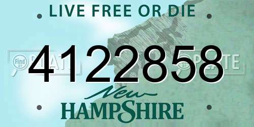 4122858 New Hampshire License Plate