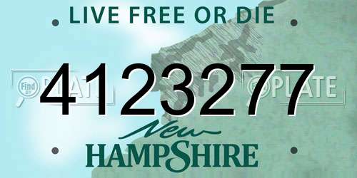 4123277 New Hampshire License Plate