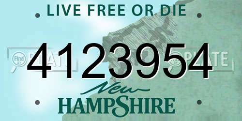 4123954 New Hampshire License Plate