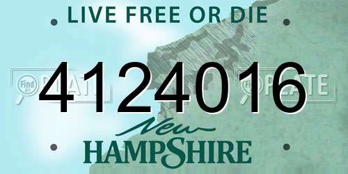4124016 New Hampshire License Plate