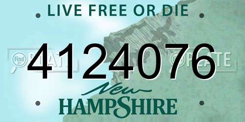 4124076 New Hampshire License Plate