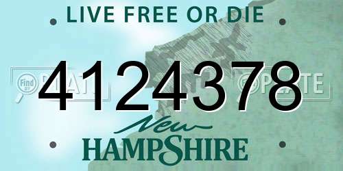 4124378 New Hampshire License Plate