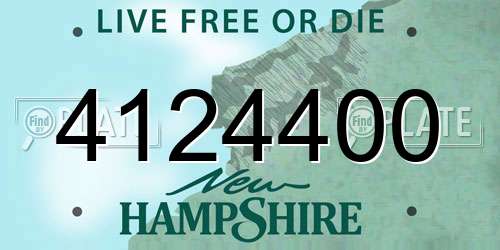 4124400 New Hampshire License Plate
