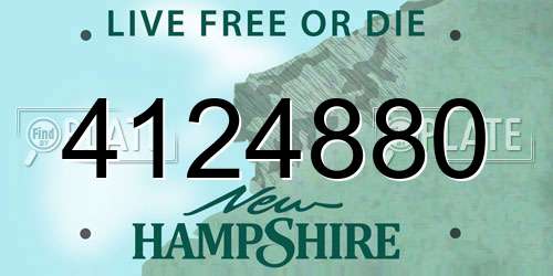 4124880 New Hampshire License Plate
