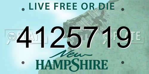 4125719 New Hampshire License Plate