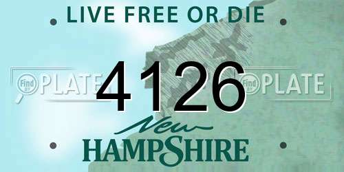 4126 New Hampshire License Plate