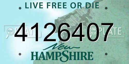 4126407 New Hampshire License Plate