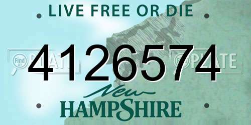 4126574 New Hampshire License Plate