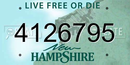 4126795 New Hampshire License Plate