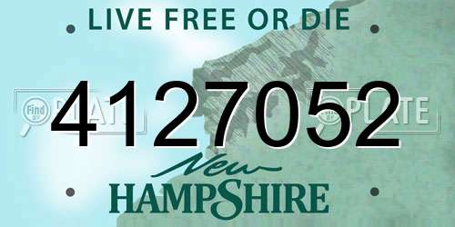 4127052 New Hampshire License Plate