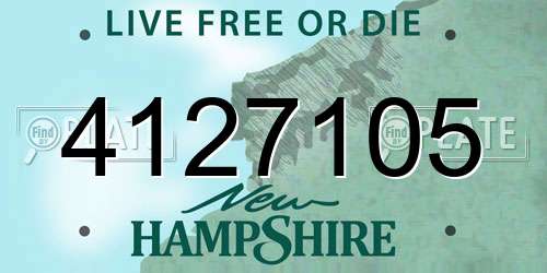 4127105 New Hampshire License Plate