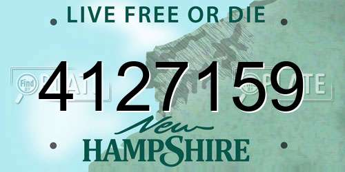 4127159 New Hampshire License Plate