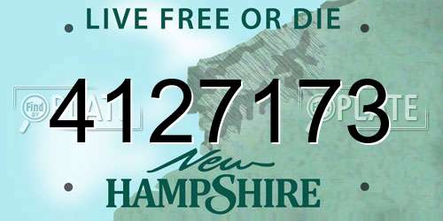 4127173 New Hampshire License Plate