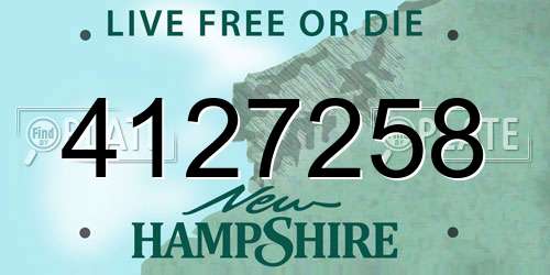 4127258 New Hampshire License Plate