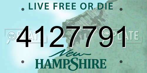 4127791 New Hampshire License Plate