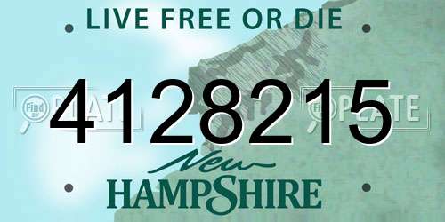 4128215 New Hampshire License Plate