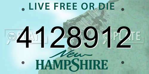 4128912 New Hampshire License Plate