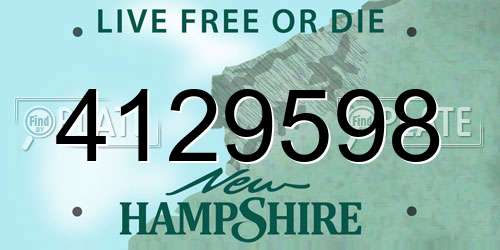 4129598 New Hampshire License Plate