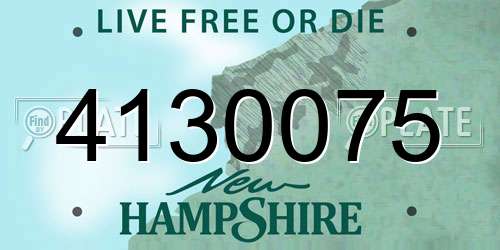 4130075 New Hampshire License Plate