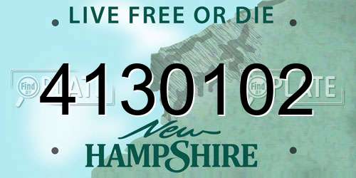 4130102 New Hampshire License Plate