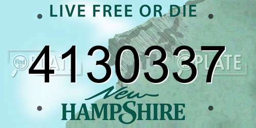 4130337 New Hampshire License Plate