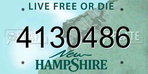 4130486 New Hampshire License Plate