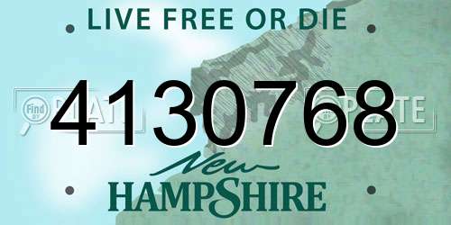 4130768 New Hampshire License Plate