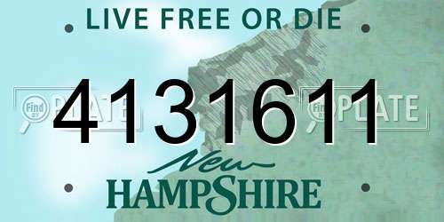 4131611 New Hampshire License Plate