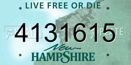 4131615 New Hampshire License Plate